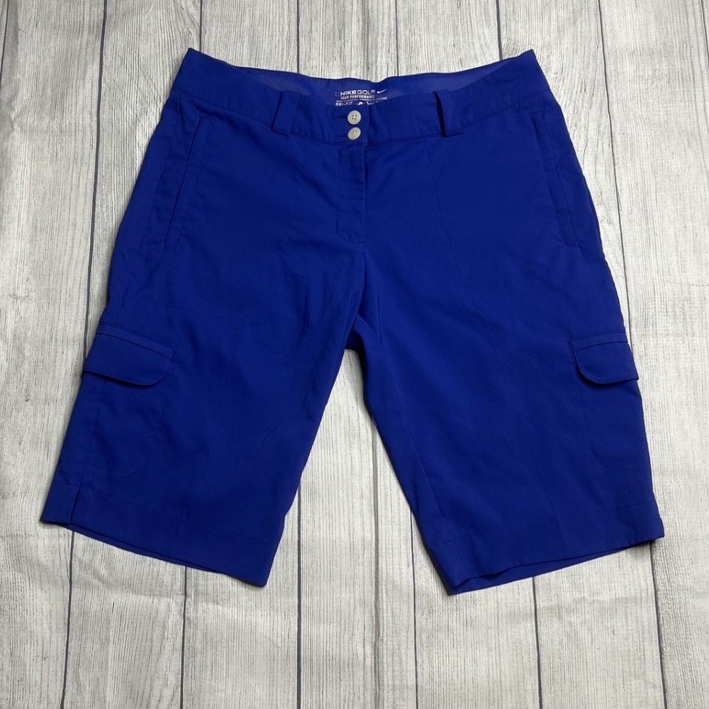 Nike Golf Tour Performance Dri-FIT Blue Cargo Shorts Women Size 8 Athletic